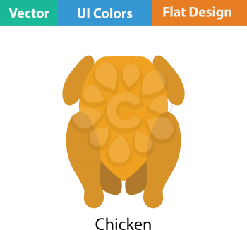 Chicken icon. Flat color design. Vector illustration.