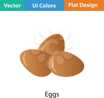 Eggs icon. Flat color design. Vector illustration.