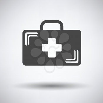Medical case icon on gray background, round shadow. Vector illustration.