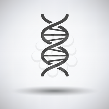 DNA icon on gray background, round shadow. Vector illustration.