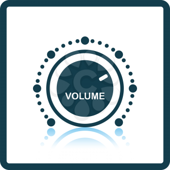 Volume control icon. Glossy button design. Vector illustration.