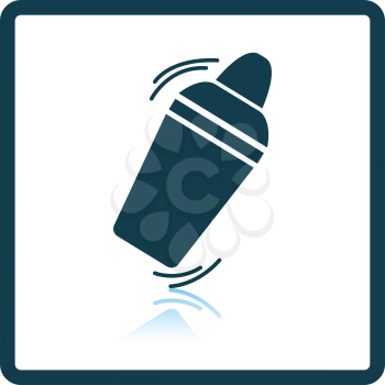 Bar shaker icon. Glossy button design. Vector illustration.