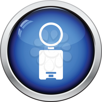 Trash can icon. Glossy button design. Vector illustration.