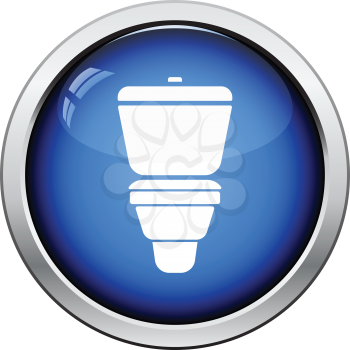 Toilet bowl icon. Glossy button design. Vector illustration.