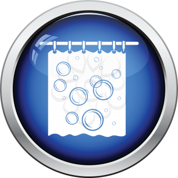 Bath curtain icon. Glossy button design. Vector illustration.