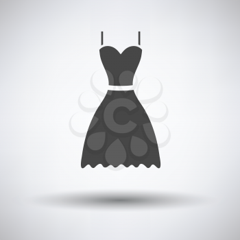 Dress icon on gray background, round shadow. Vector illustration.