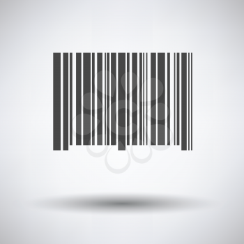 Bar code icon on gray background, round shadow. Vector illustration.