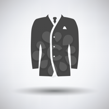 Mail suit icon on gray background, round shadow. Vector illustration.