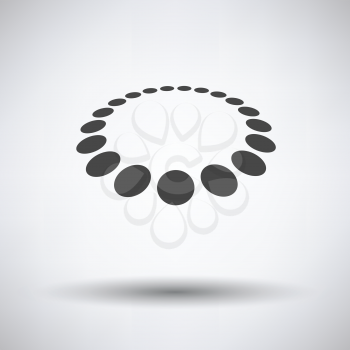 Beads icon on gray background, round shadow. Vector illustration.