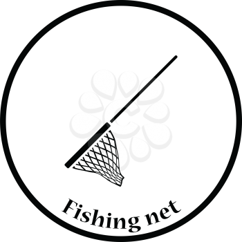 Icon of Fishing net . Thin circle design. Vector illustration.