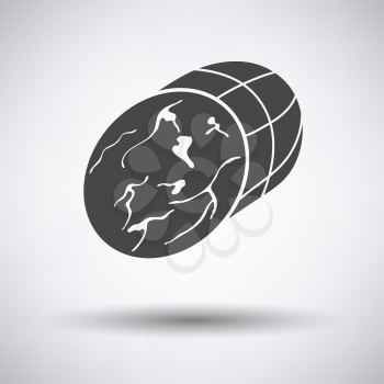 Ham icon on gray background, round shadow. Vector illustration.