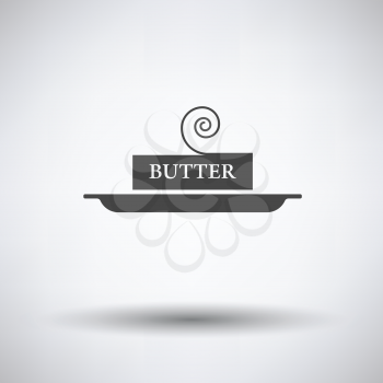 Butter icon on gray background, round shadow. Vector illustration.