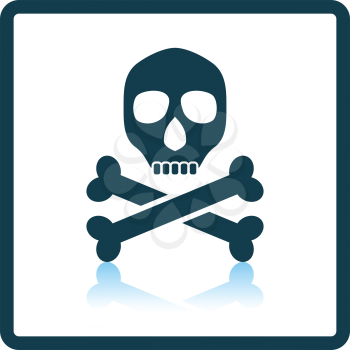 Poison sign icon. Shadow reflection design. Vector illustration.