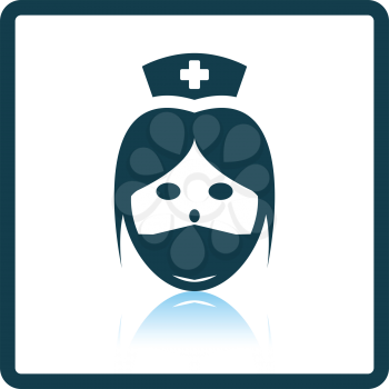 Nurse head icon. Shadow reflection design. Vector illustration.
