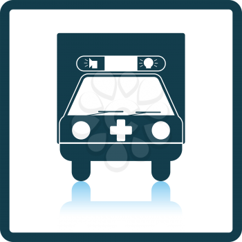 Ambulance car icon. Shadow reflection design. Vector illustration.
