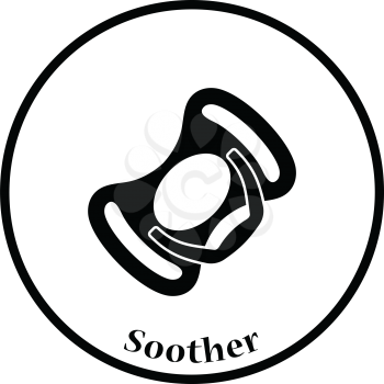 Baby soother icon. Thin circle design. Vector illustration.