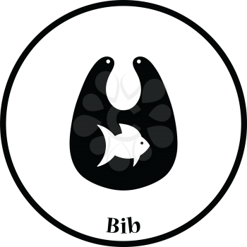 Bib icon. Thin circle design. Vector illustration.