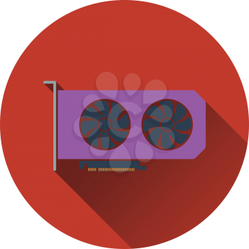 GPU icon. Flat color design. Vector illustration.