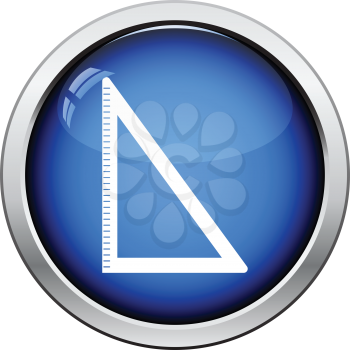 Icon of Triangle. Glossy button design. Vector illustration.