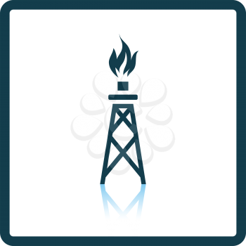 Gas tower icon. Shadow reflection design. Vector illustration.