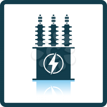 Electric transformer icon. Shadow reflection design. Vector illustration.