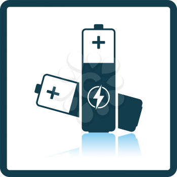 Electric battery icon. Shadow reflection design. Vector illustration.