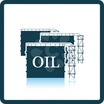 Oil tank storage icon. Shadow reflection design. Vector illustration.