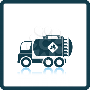 Fuel tank truck icon. Shadow reflection design. Vector illustration.