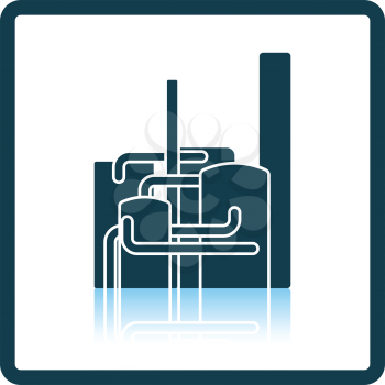 Chemical plant icon. Shadow reflection design. Vector illustration.