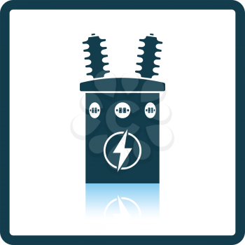 Electric transformer icon. Shadow reflection design. Vector illustration.