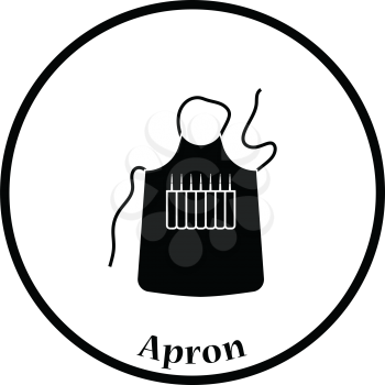 Artist apron icon. Thin circle design. Vector illustration.