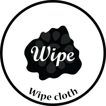 Wipe cloth icon. Thin circle design. Vector illustration.