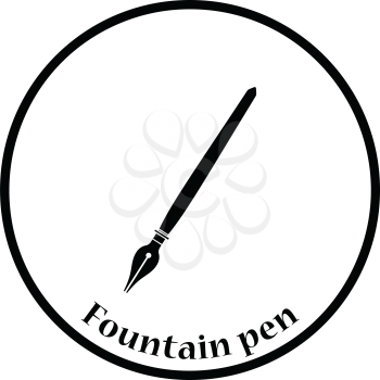 Fountain pen icon. Thin circle design. Vector illustration.