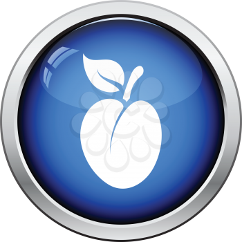 Icon of Plum . Glossy button design. Vector illustration.