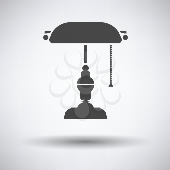 Writer's lamp icon on gray background, round shadow. Vector illustration.