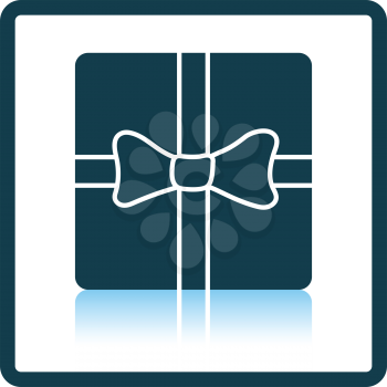 Gift box with ribbon icon. Shadow reflection design. Vector illustration.