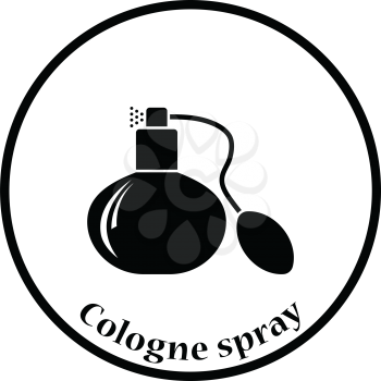 Cologne spray icon. Thin circle design. Vector illustration.