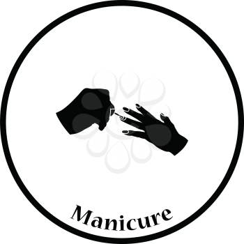 Manicure icon. Thin circle design. Vector illustration.
