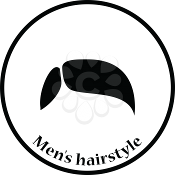 Men's hairstyle icon. Thin circle design. Vector illustration.