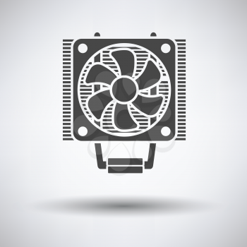 CPU Fan icon on gray background, round shadow. Vector illustration.