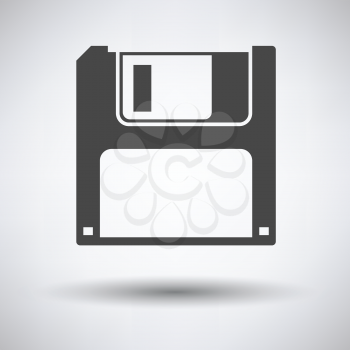 Floppy icon on gray background, round shadow. Vector illustration.