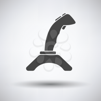 Joystick icon on gray background, round shadow. Vector illustration.