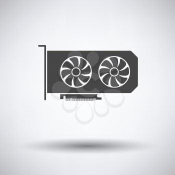 GPU icon on gray background, round shadow. Vector illustration.
