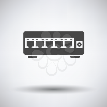 Ethernet switch icon on gray background, round shadow. Vector illustration.