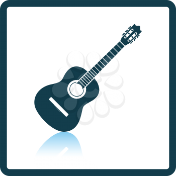 Acoustic guitar icon. Shadow reflection design. Vector illustration.