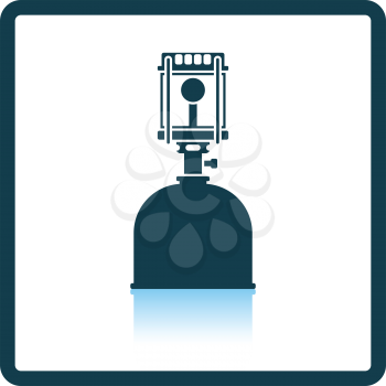 Camping gas burner lamp icon. Shadow reflection design. Vector illustration.