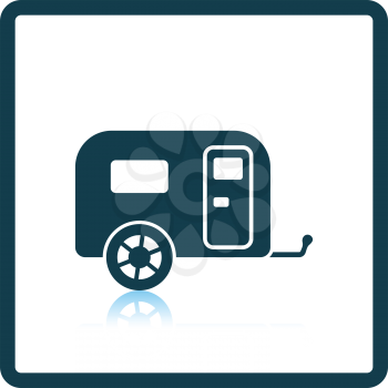 Camping family caravan car  icon. Shadow reflection design. Vector illustration.