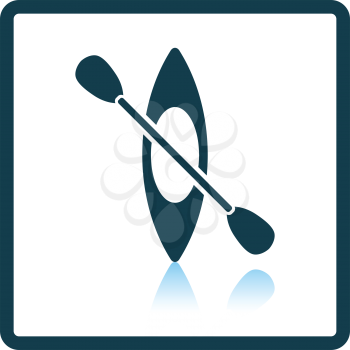 Kayak and paddle icon. Shadow reflection design. Vector illustration.