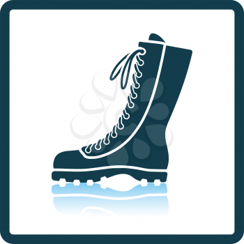 Hiking boot icon. Shadow reflection design. Vector illustration.