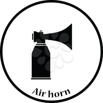 Football fans air horn aerosol icon. Thin circle design. Vector illustration.